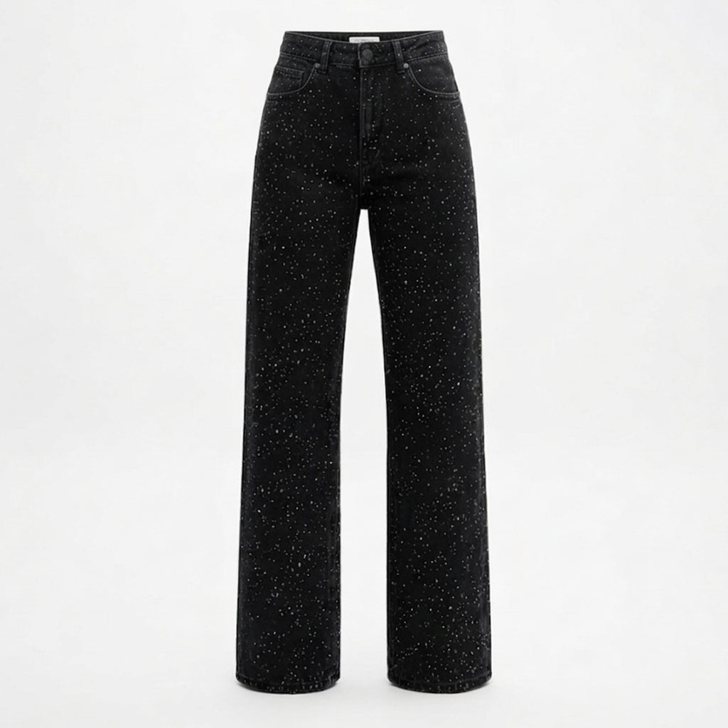 Jean femme taille haute coton été coupe droite