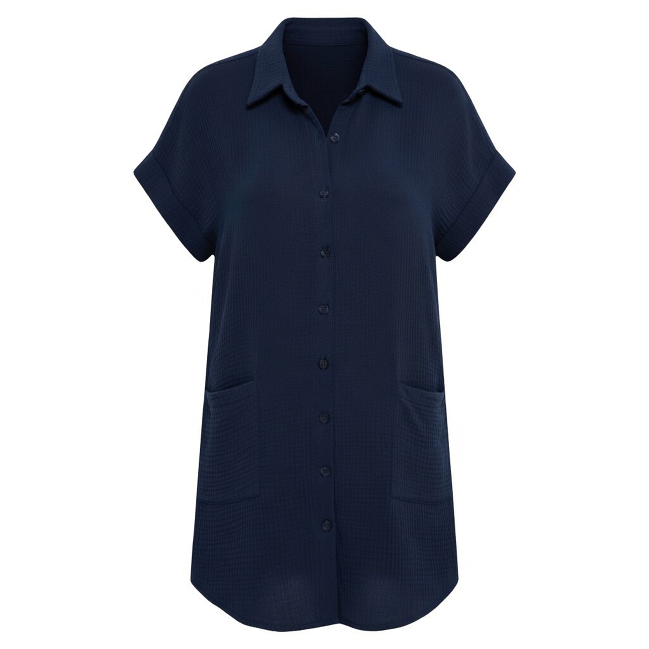 Robe chemise femme en coton léger pour le printemps