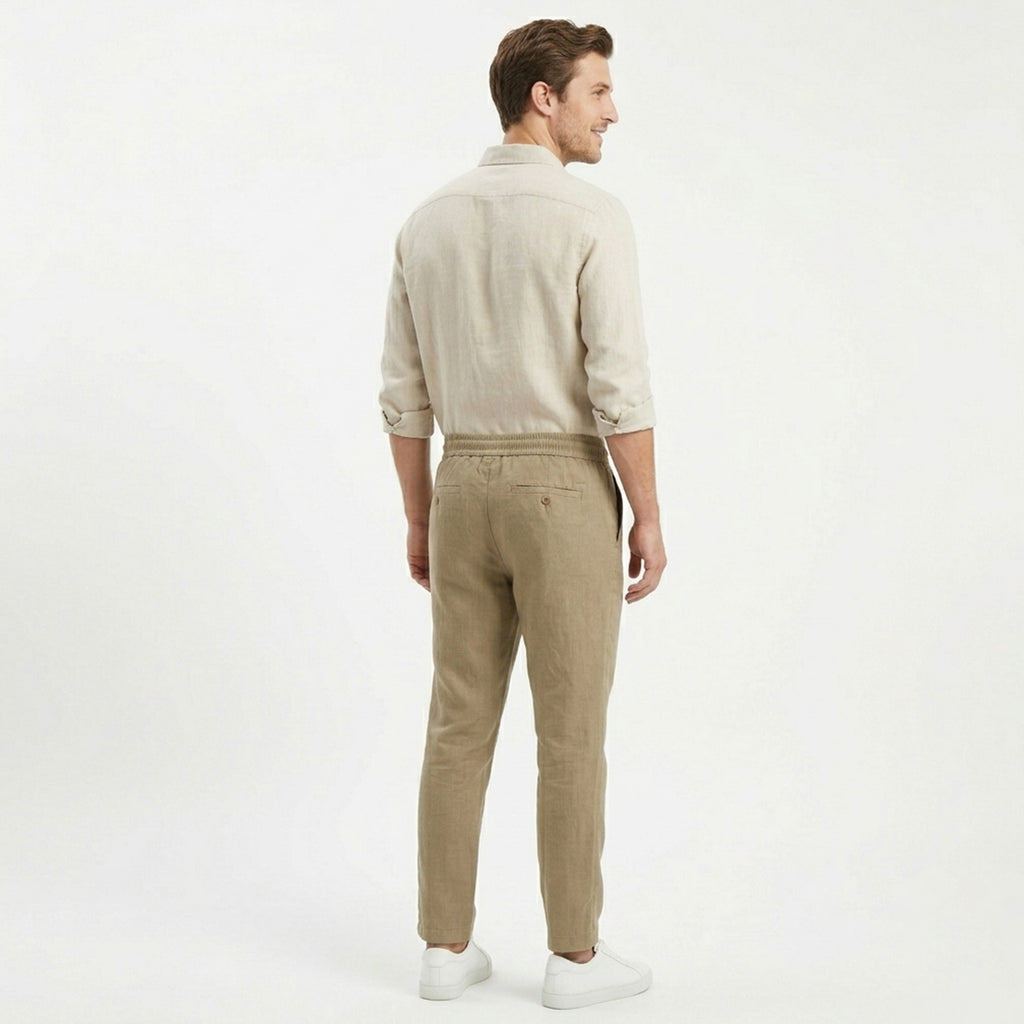 Pantalon homme coton style casual élégant pour printemps-été