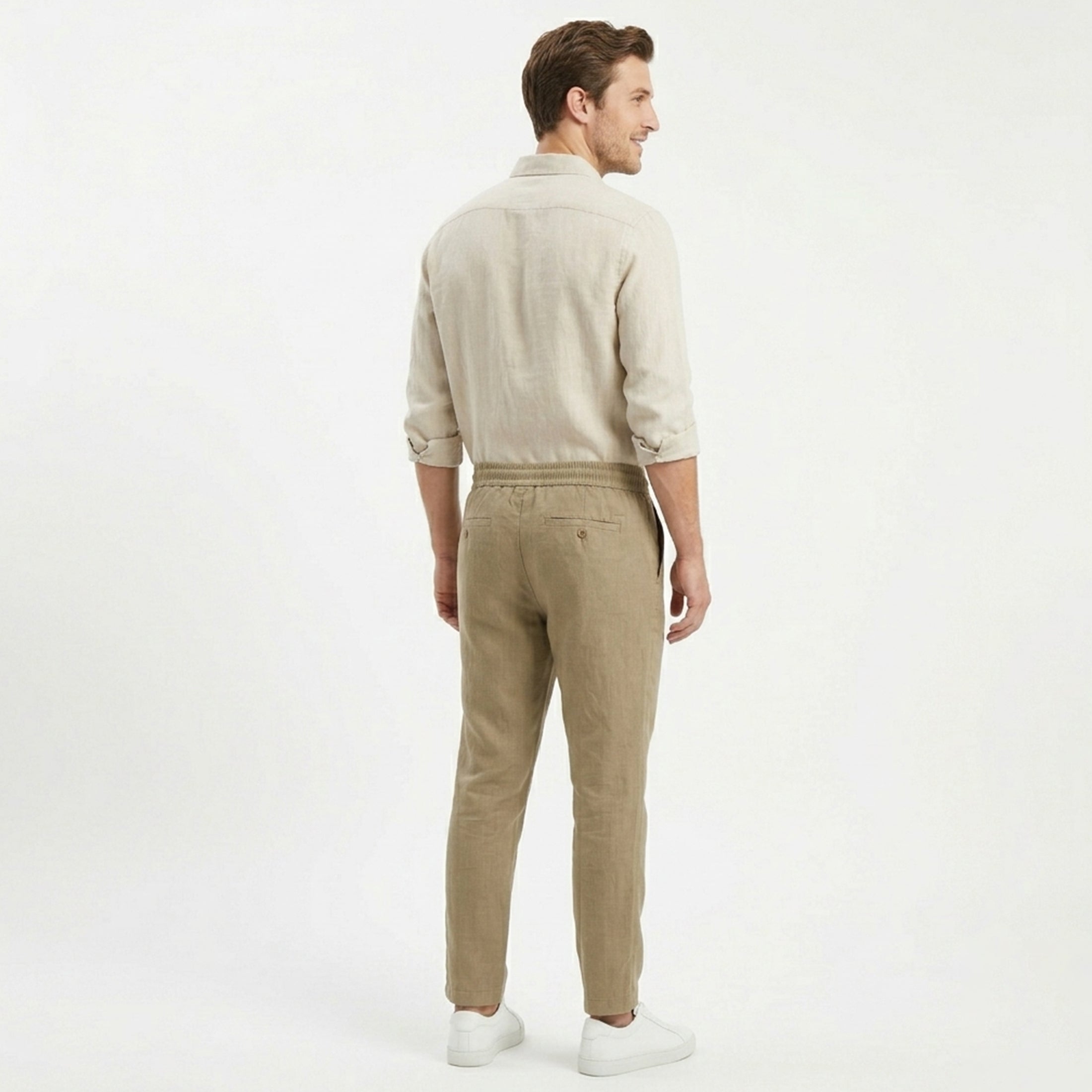 Pantalon homme coton style casual élégant pour printemps-été