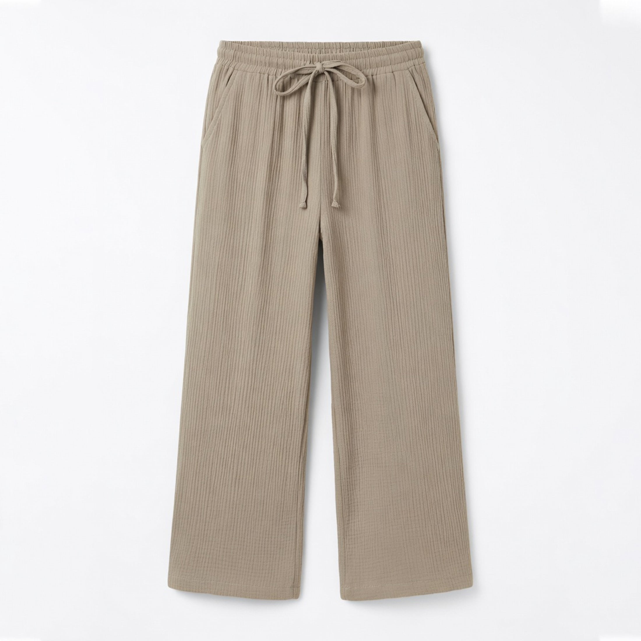 Pantalon large femme ceinturé coton printemps élégance quotidienne