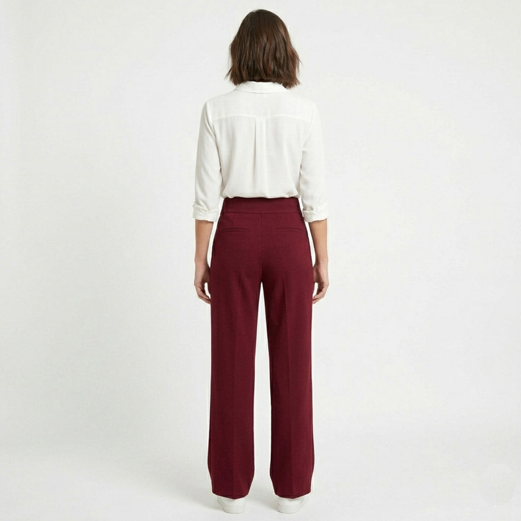 Pantalon droit femme en coton bureau élégant pour printemps-été