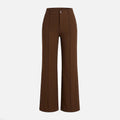 Pantalon taille haute droit femme en coton pour printemps