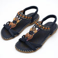 Sandales femme cuir bohème plage extérieur été