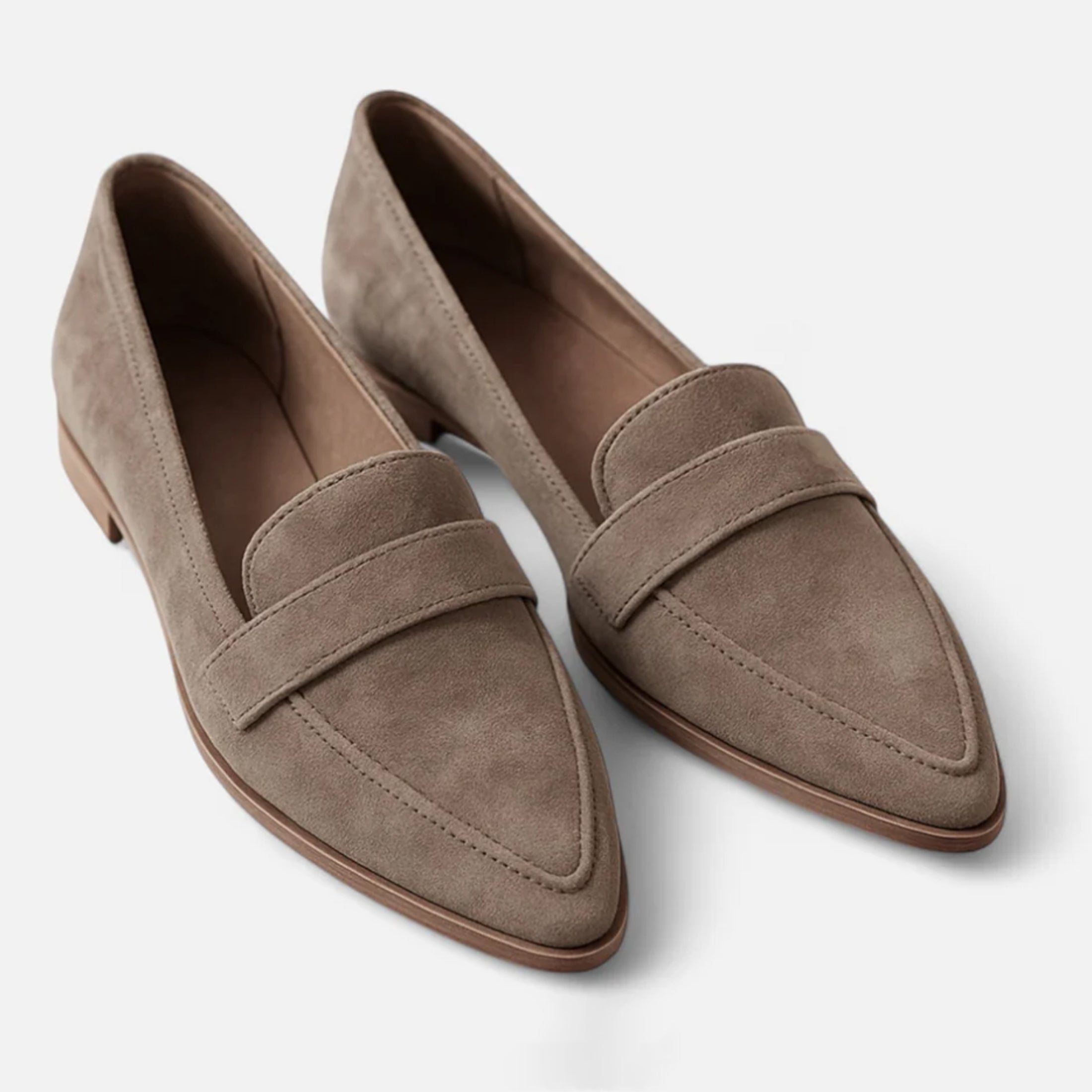 Mocassins femme luxe en daim mi-saison confortable