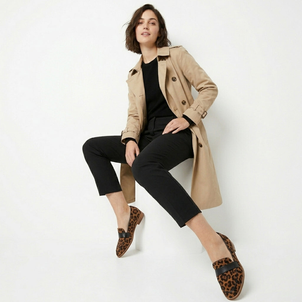 Mocassins femme luxe en daim mi-saison confortable