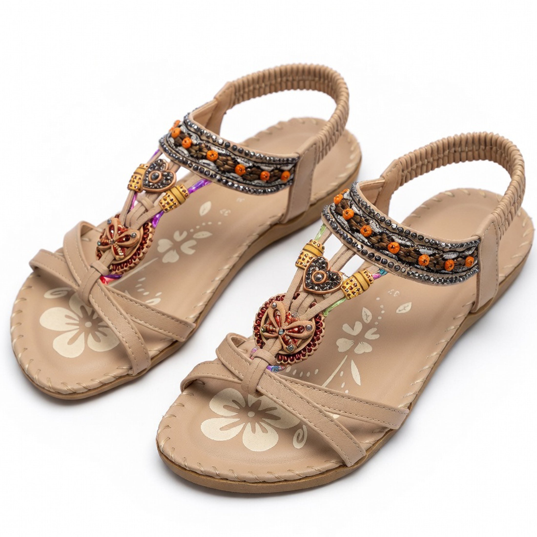 Sandales femme cuir bohème plage extérieur été