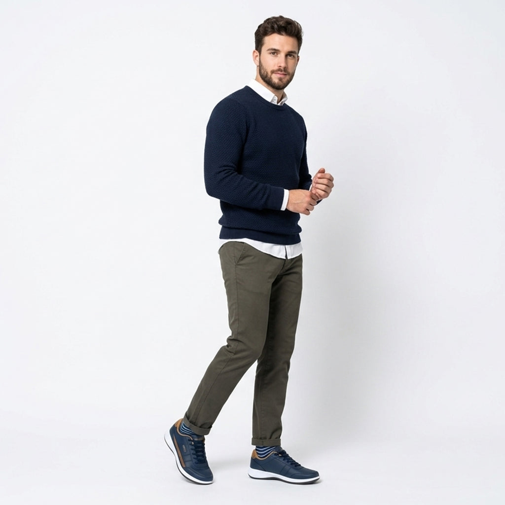 Chaussures homme cuir sneakers légères à lacets printemps-été