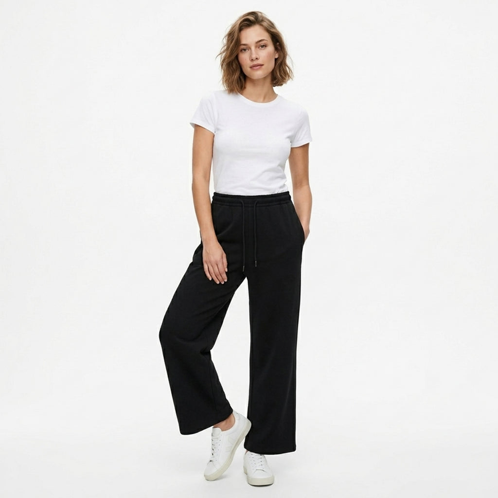 Pantalon large femme décontracté en coton printemps