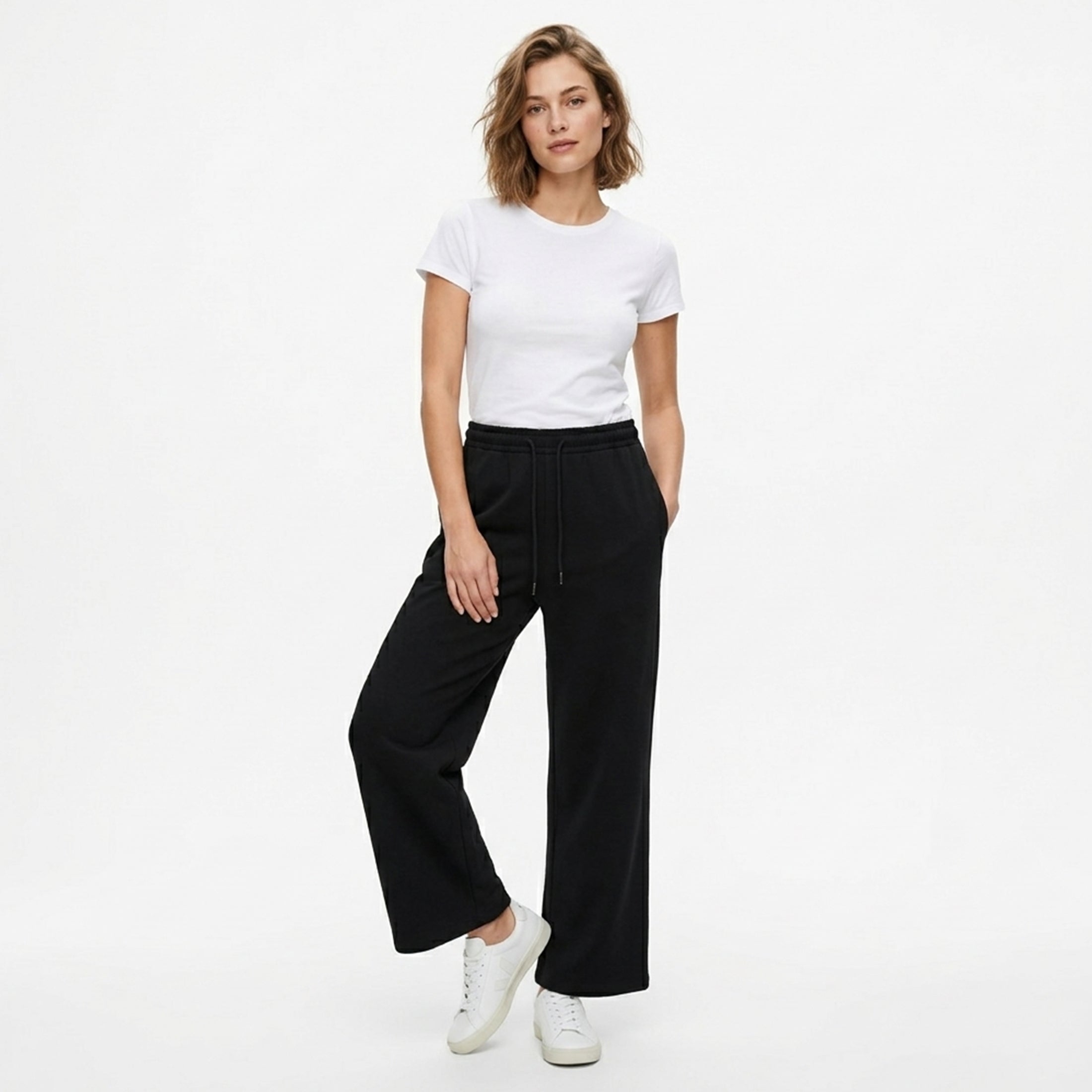 Pantalon large femme décontracté en coton printemps