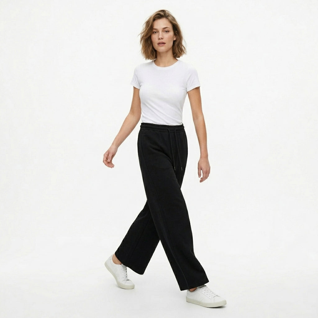 Pantalon large femme décontracté en coton printemps