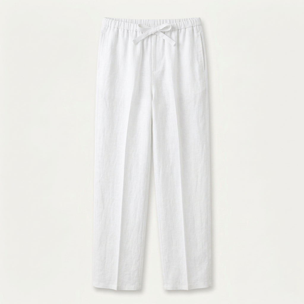 Pantalon homme lin été coupe décontractée respirant léger