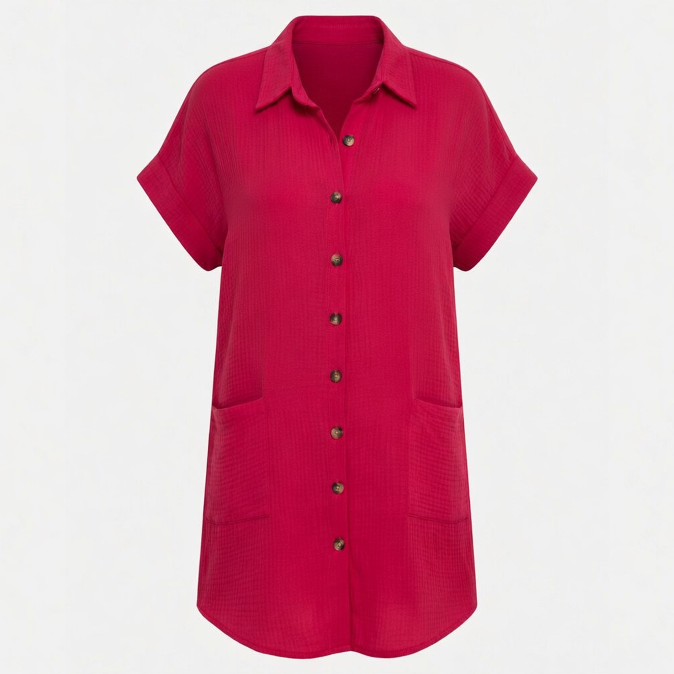 Robe chemise femme en coton léger pour le printemps