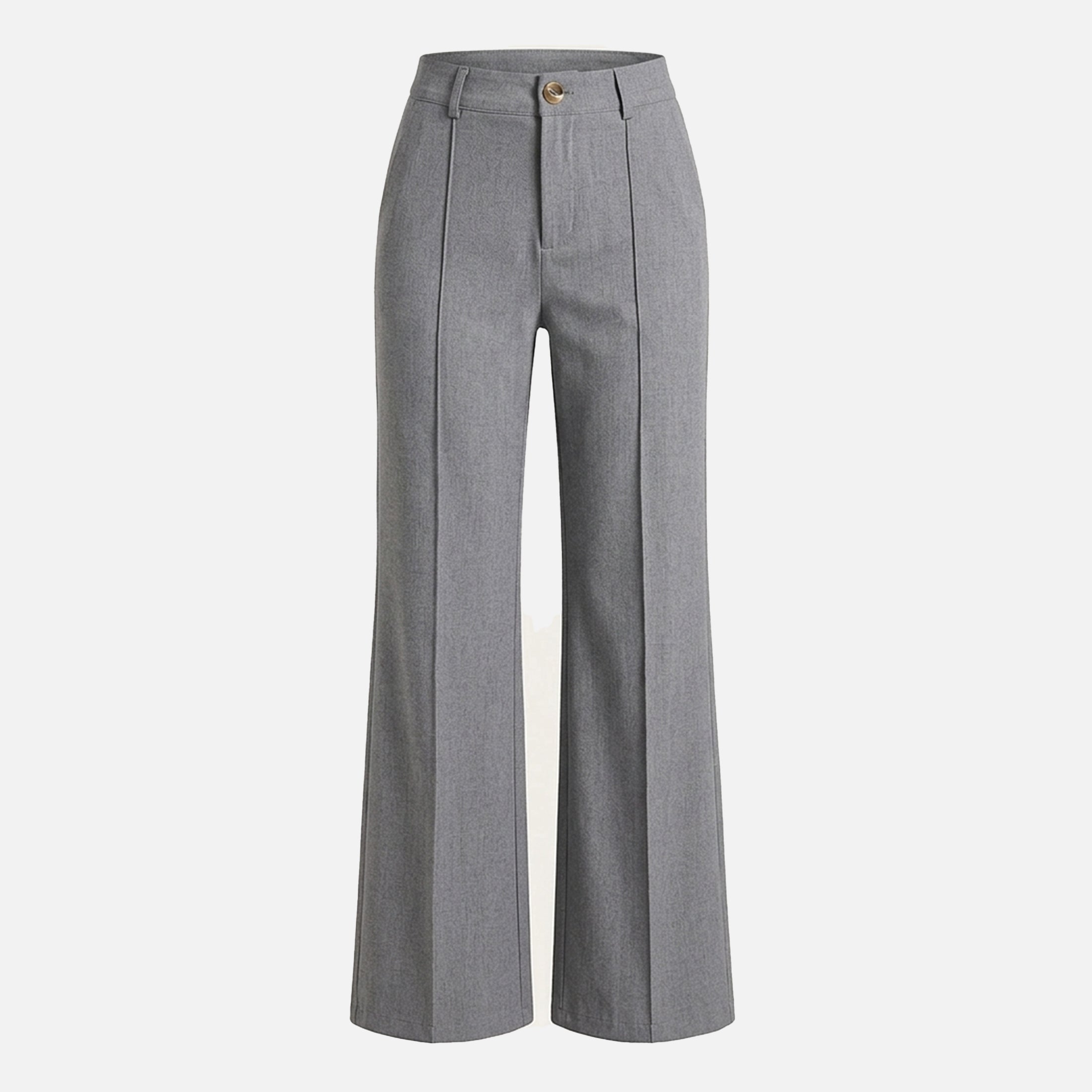 Pantalon taille haute droit femme en coton pour printemps