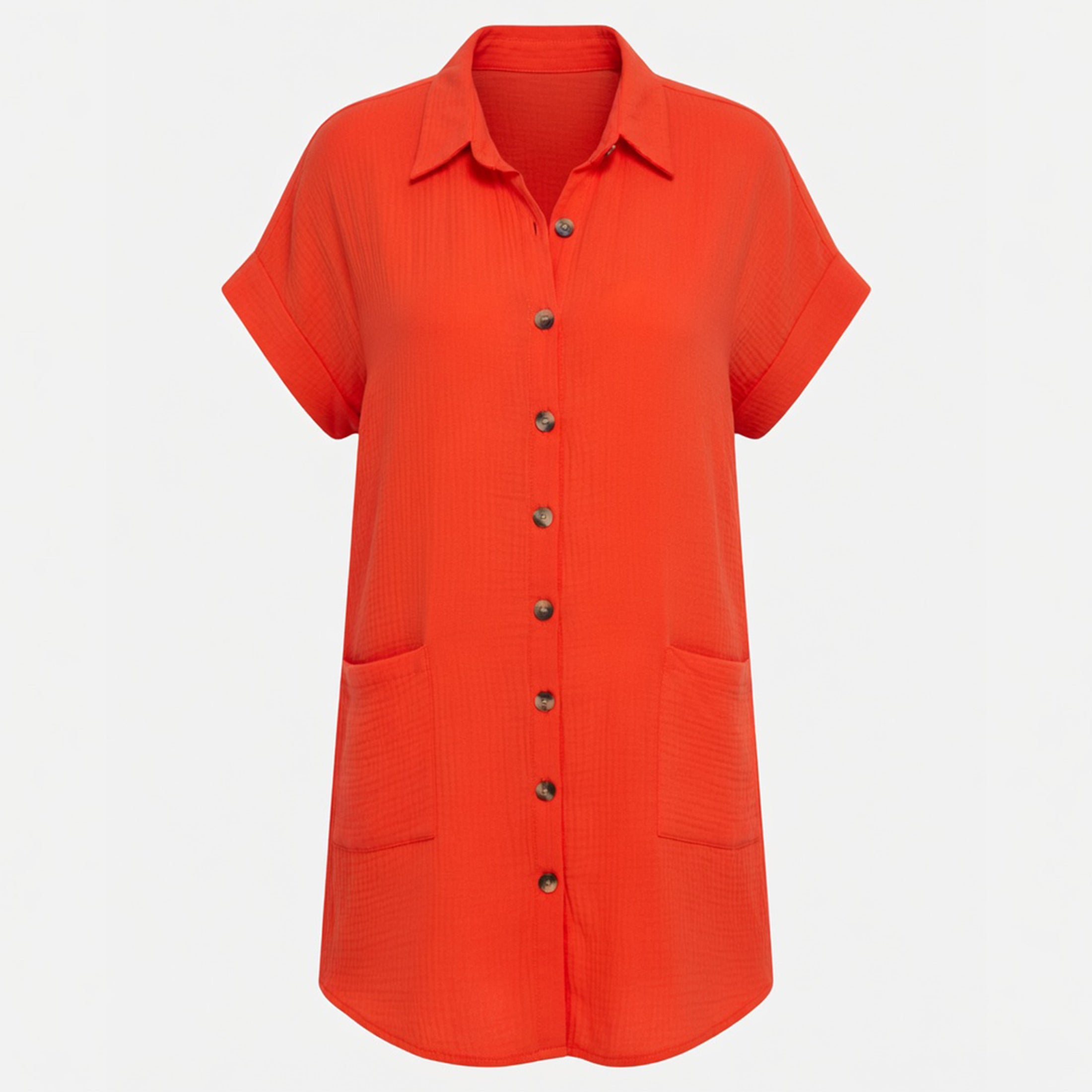 Robe chemise femme en coton léger pour le printemps