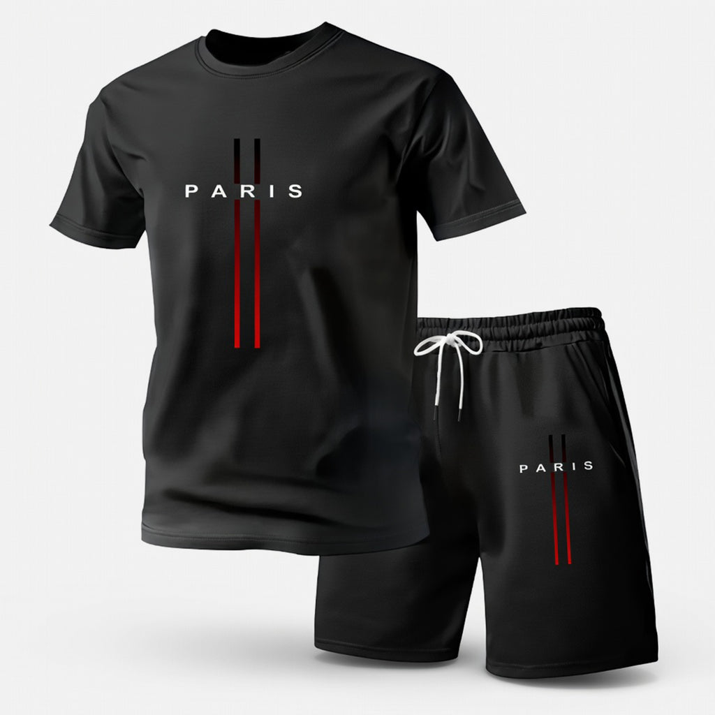 Ensemble homme été coton tenue deux pièces casual respirant