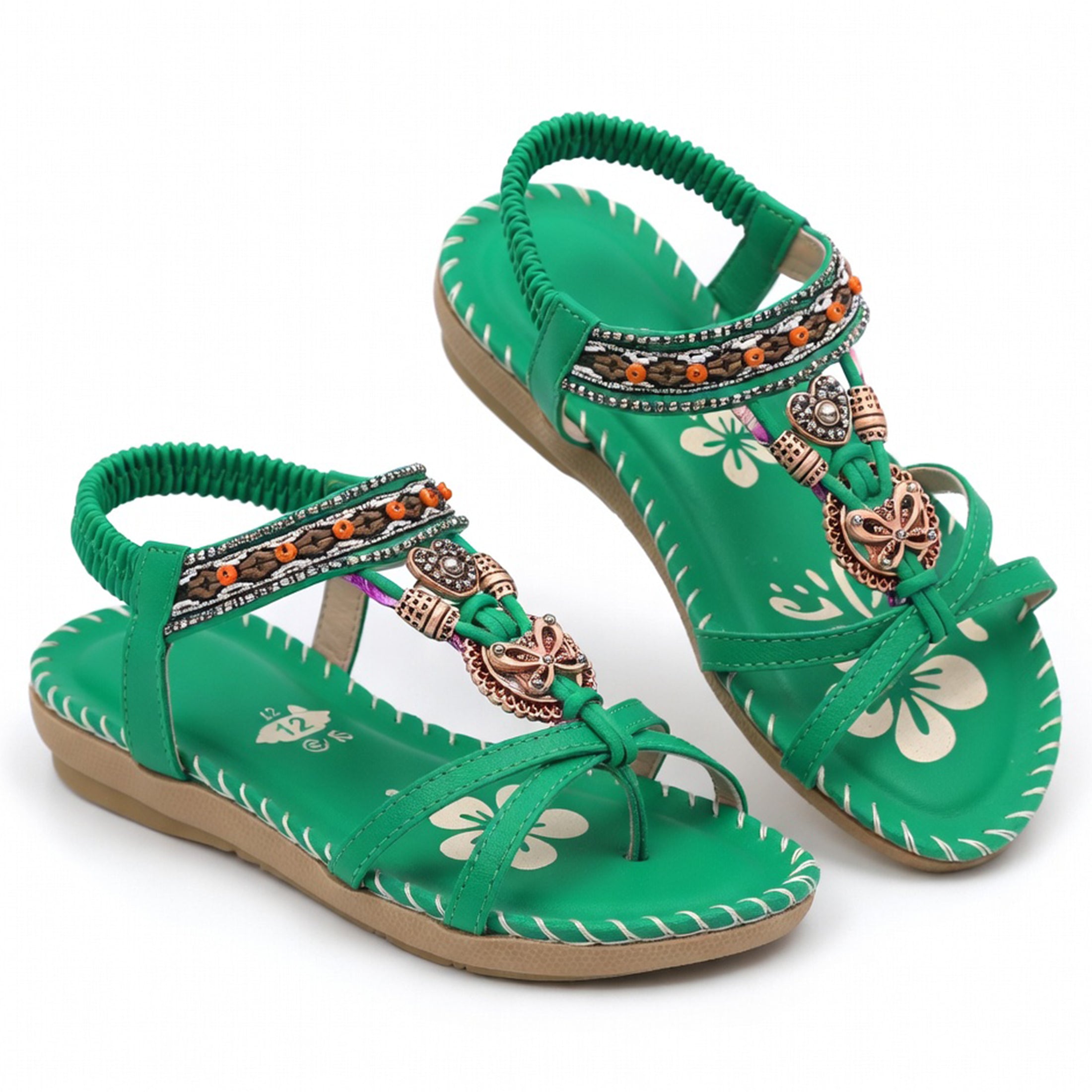 Sandales femme cuir bohème plage extérieur été