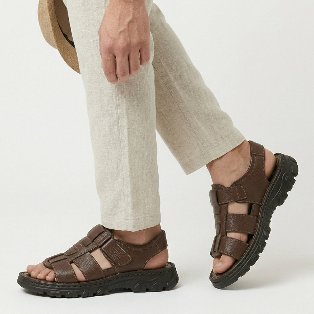 Sandales homme cuir plage printemps été