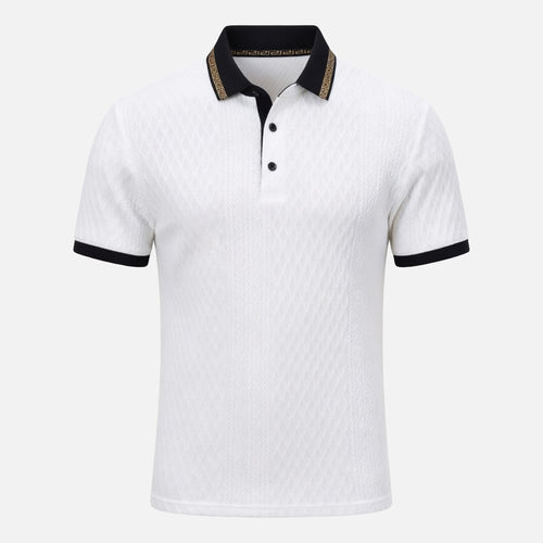 Chemise homme coton jacquard col structuré printemps-été
