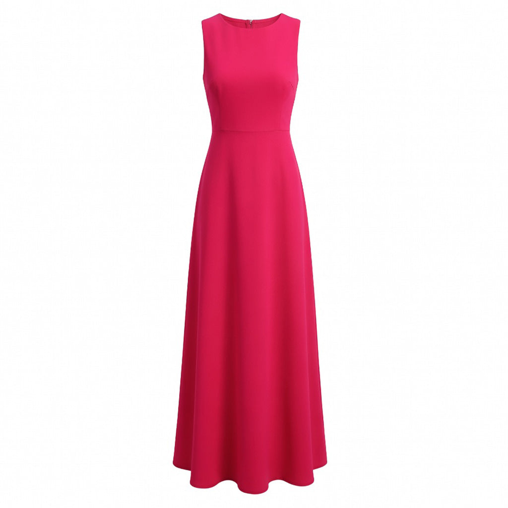 Robe débardeur longue femme coton été robe maxi sans manches décontractée