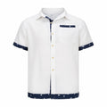 Chemise homme coton manches courtes col imprimé été léger respirant