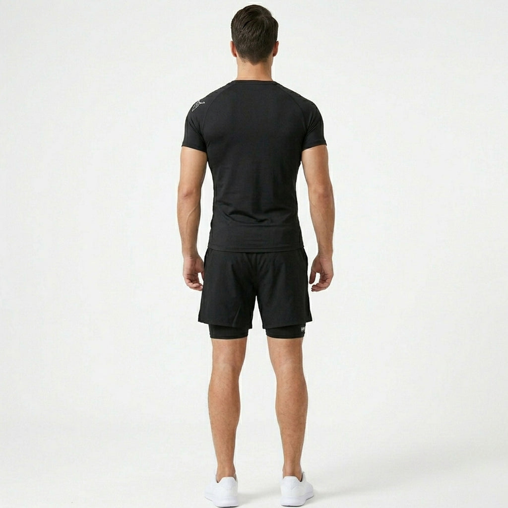 Short de sport homme coton athlétique géométrique été avec poches taille élastique