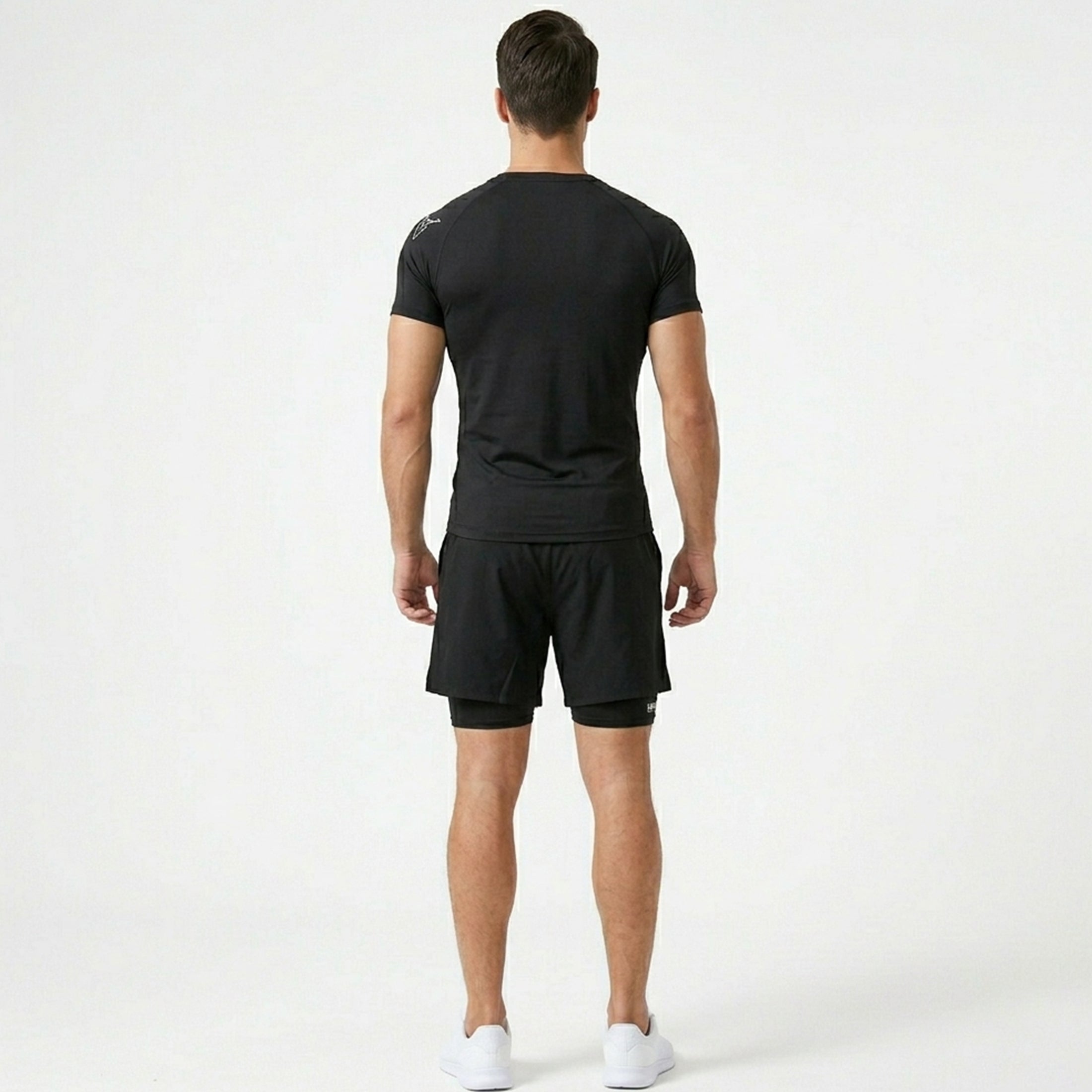 Short de sport homme coton athlétique géométrique été avec poches taille élastique