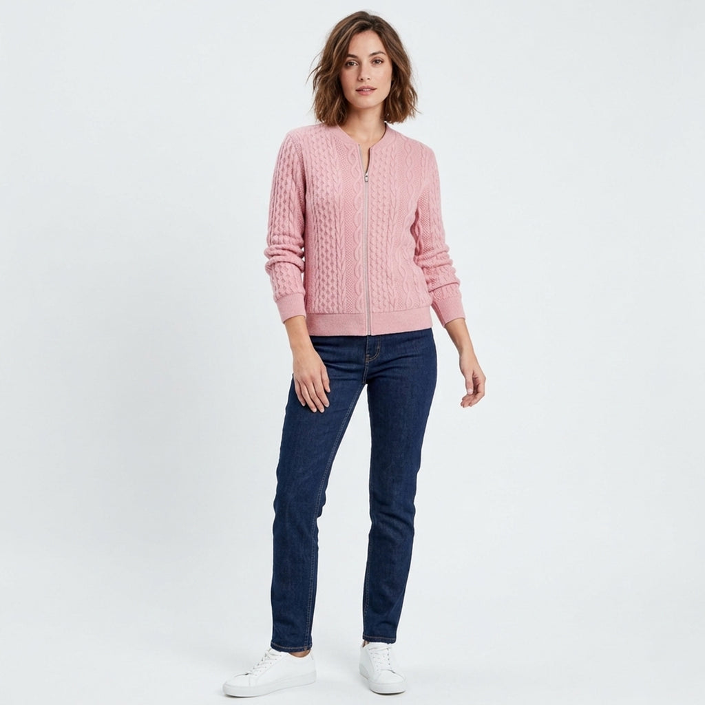 Veste femme coton mi-saison printemps automne style sweat zippé