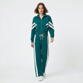 Ensemble femme coton printemps veste zippée pantalon large