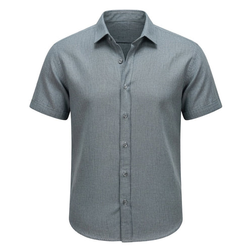Chemise homme coton lin printemps légère respirante manches courtes