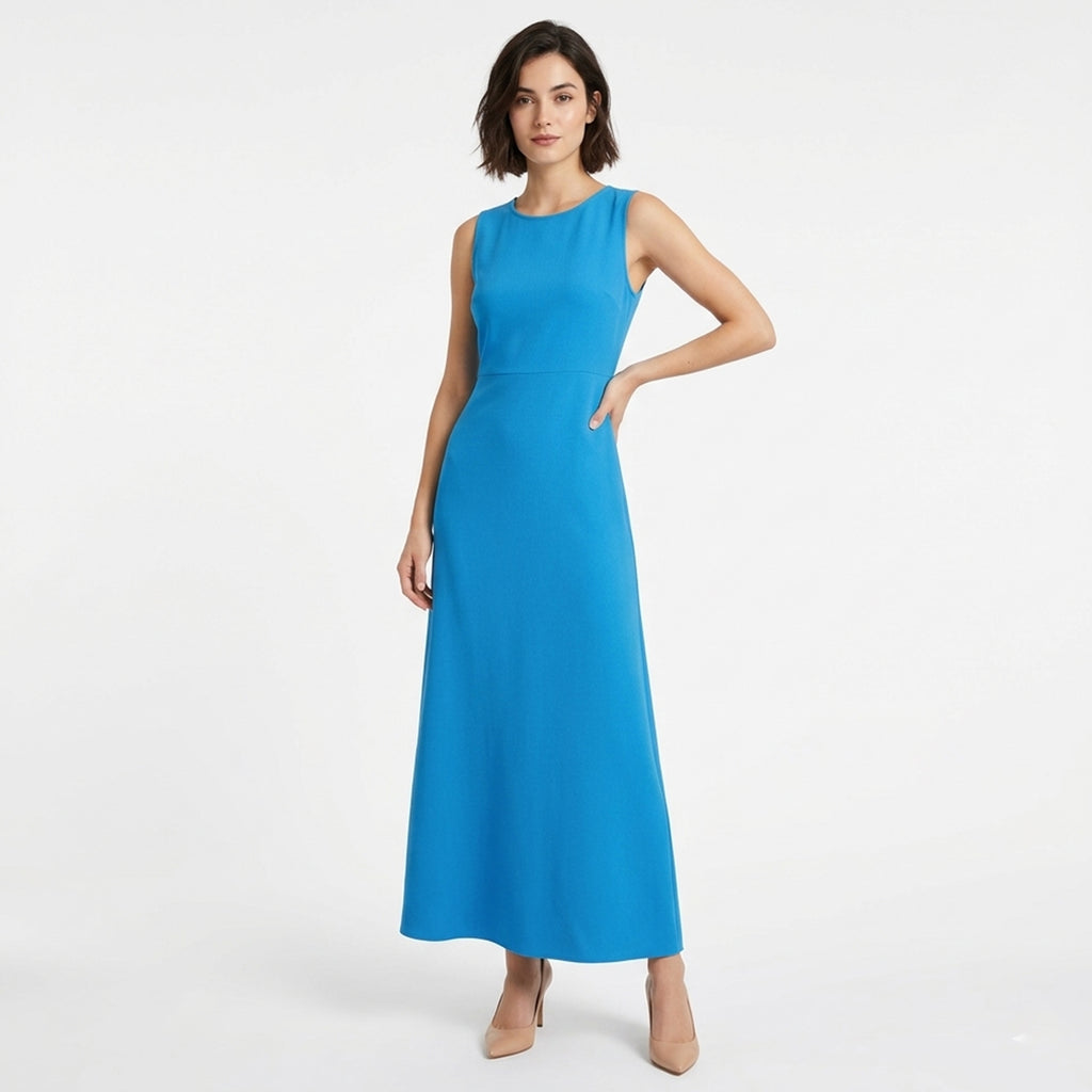 Robe débardeur longue femme coton été robe maxi sans manches décontractée