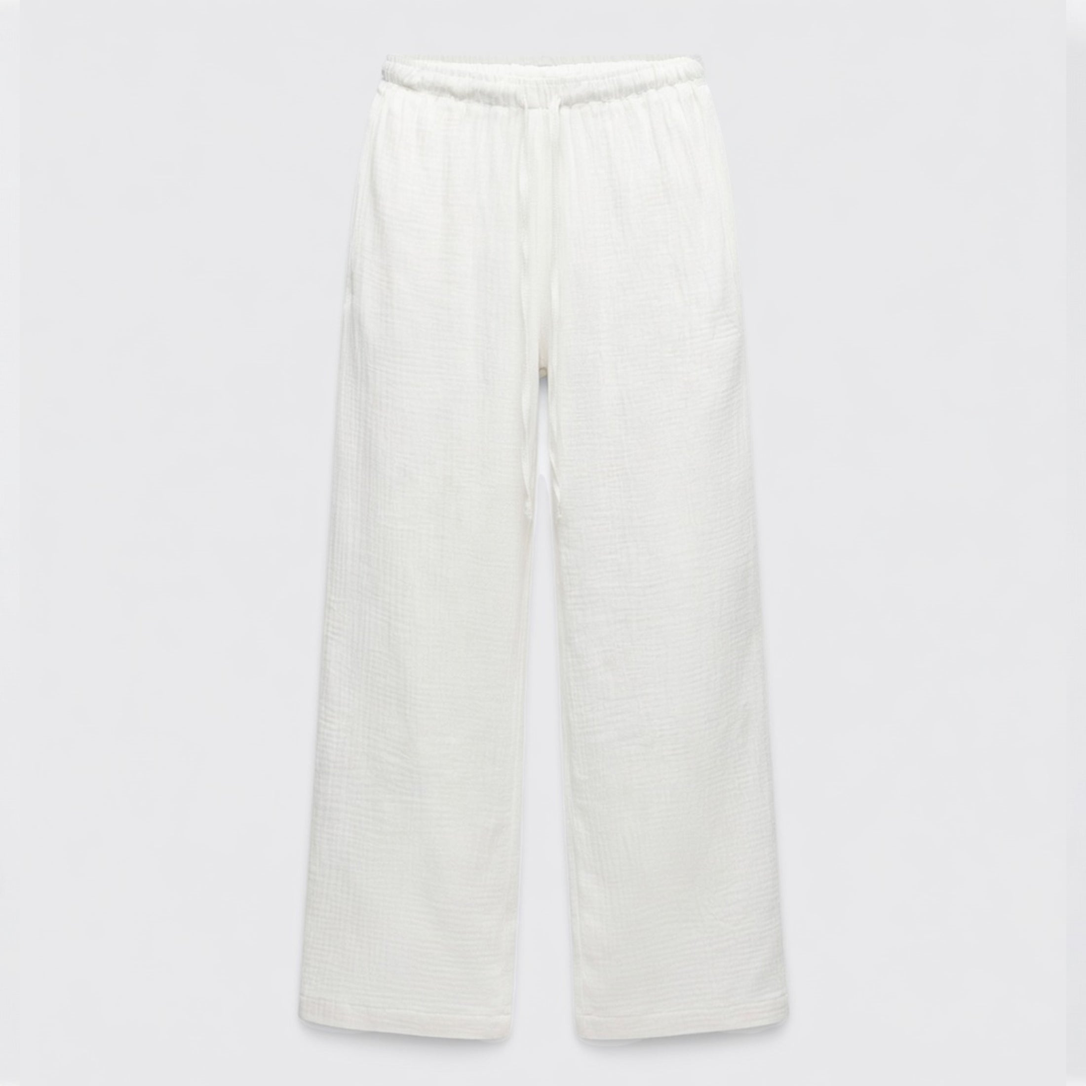 Pantalon large femme ceinturé coton printemps élégance quotidienne