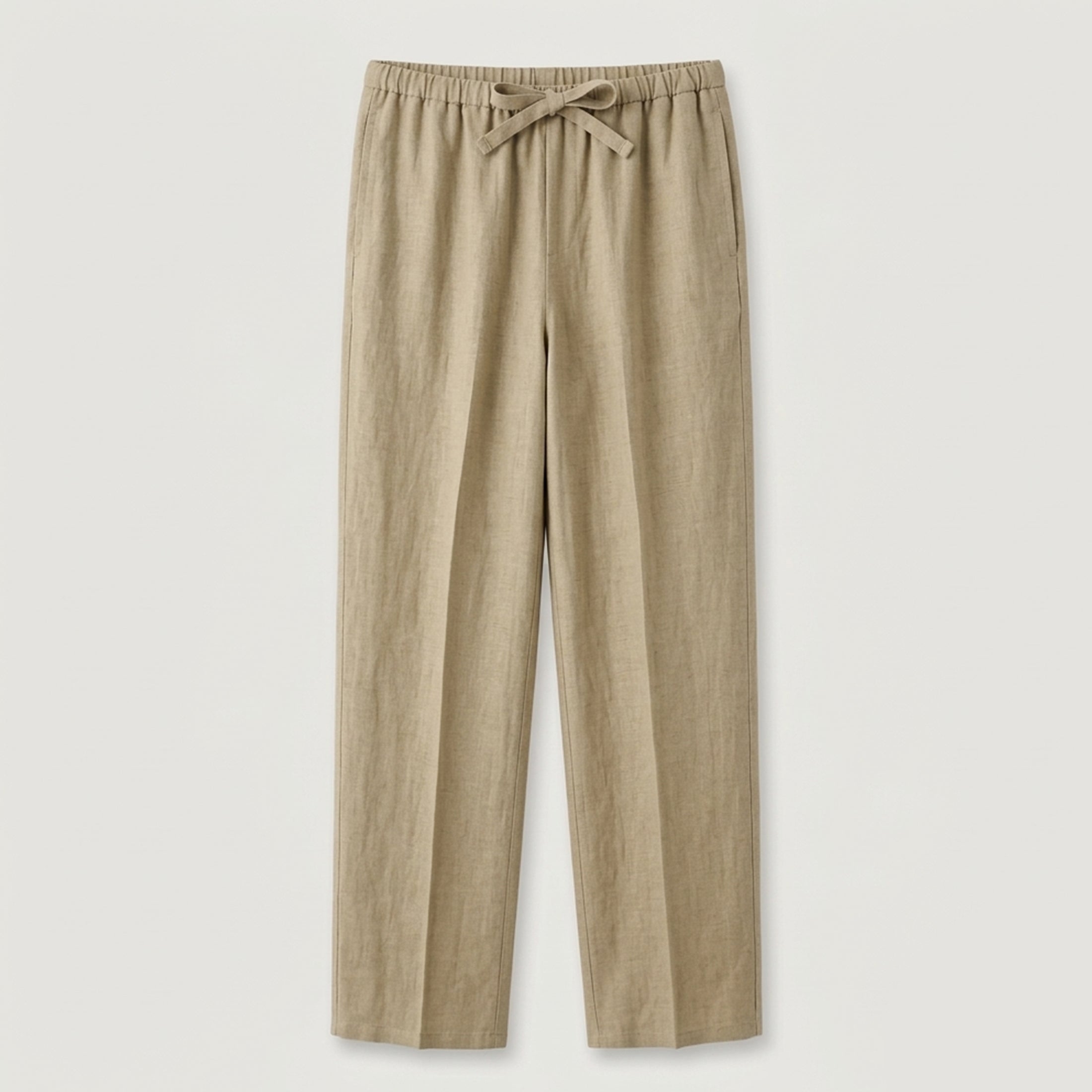 Pantalon homme lin été coupe décontractée respirant léger