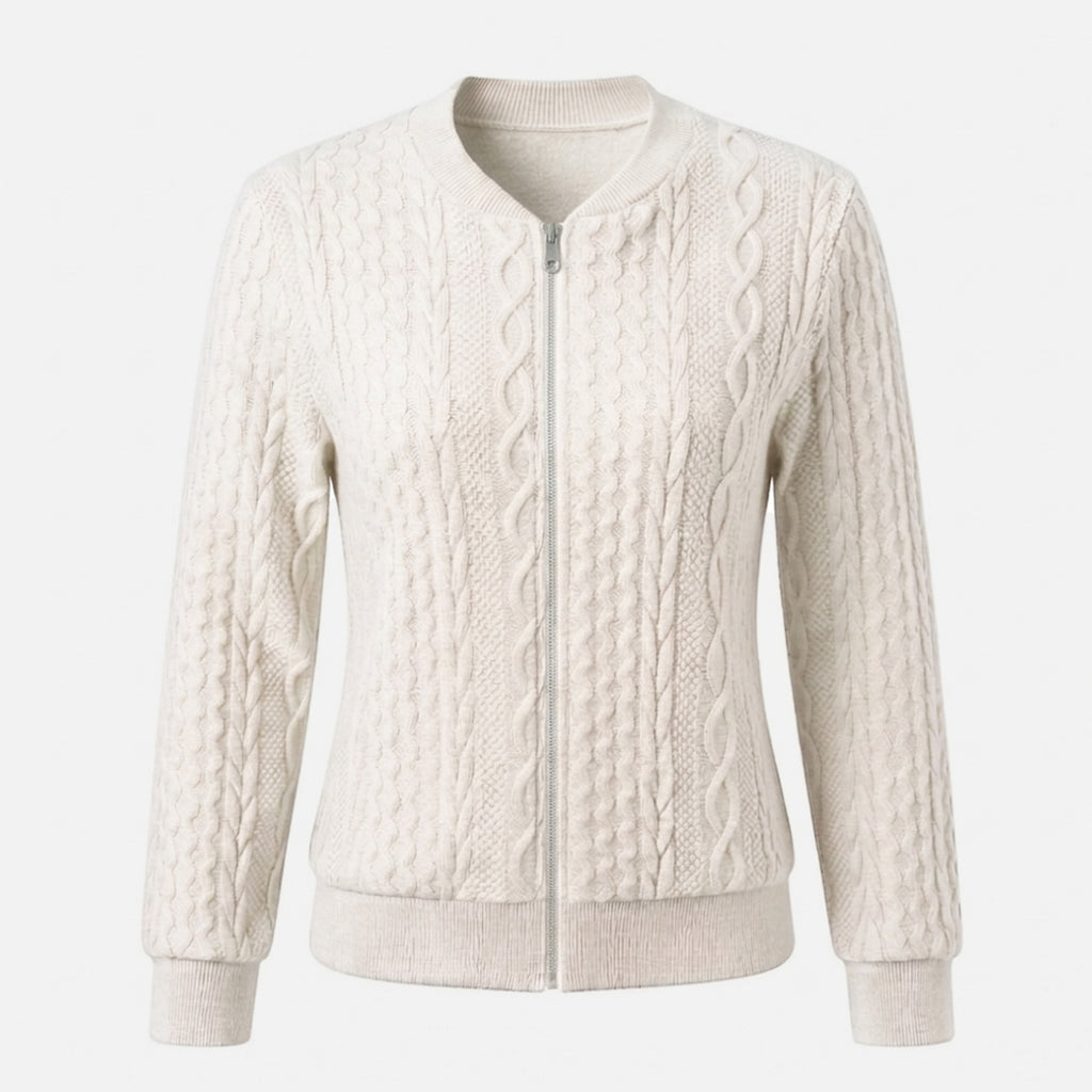 Veste femme coton mi-saison printemps automne style sweat zippé