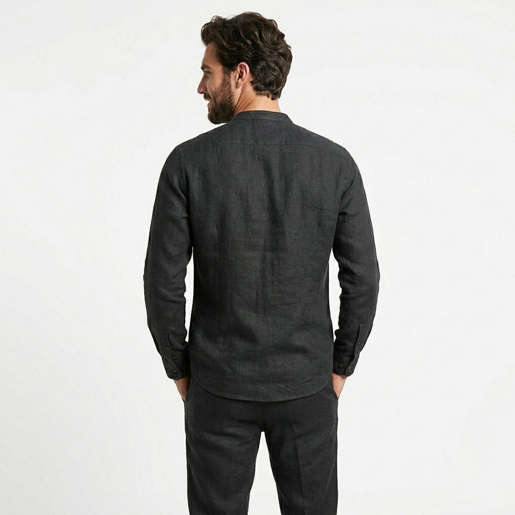 Ensemble homme coton été chemise boutonnée pantalon décontracté